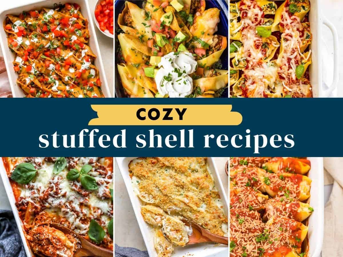 cozy stuffed shell recipes collage