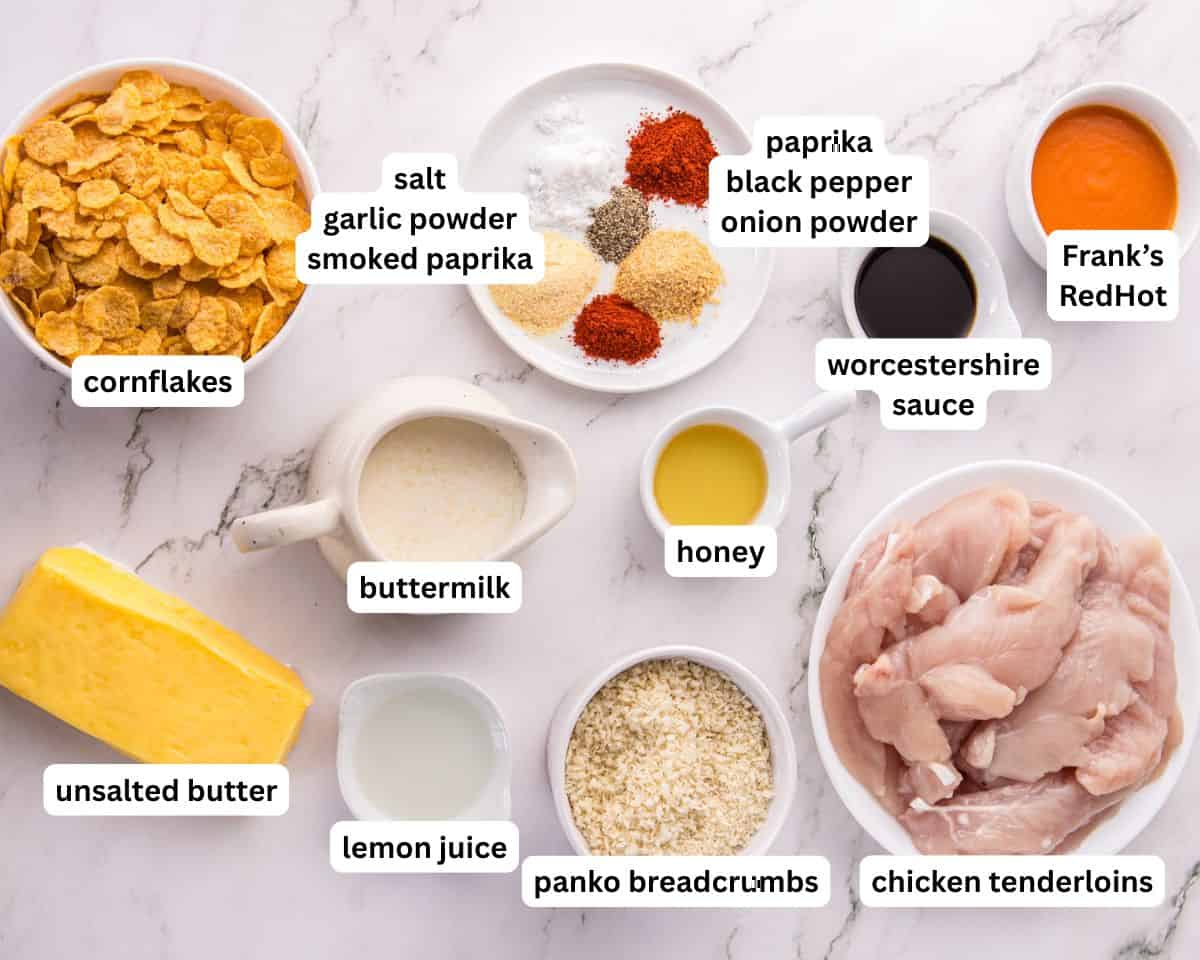 ingredeints for buffalo chicken tenders
