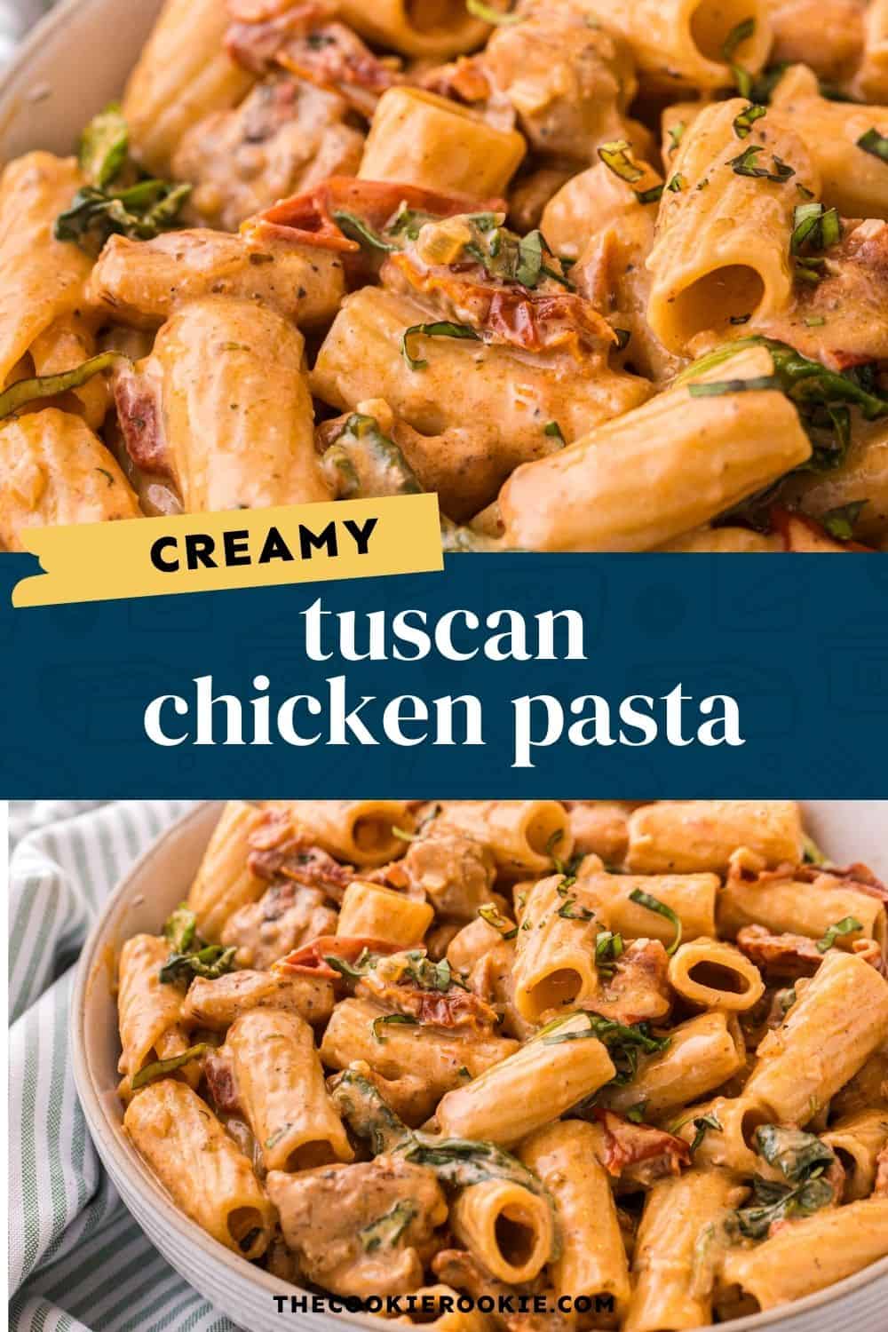 tuscan chicken pasta pin image
